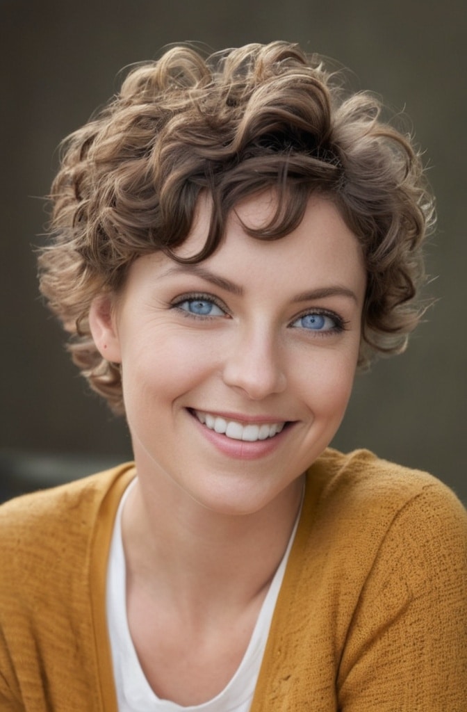 6. Layered Curly Pixie