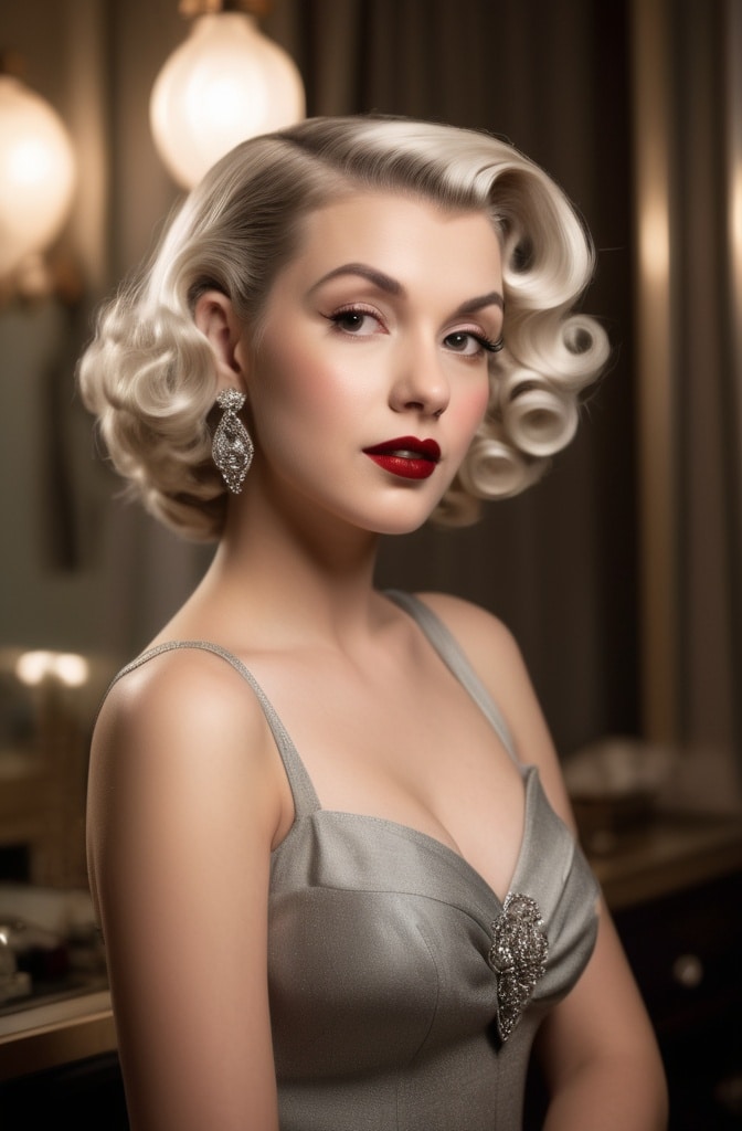 6. Vintage-Inspired Pin Curls