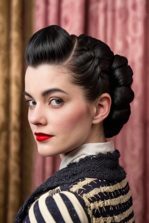 8. Braided Pompadour Updo