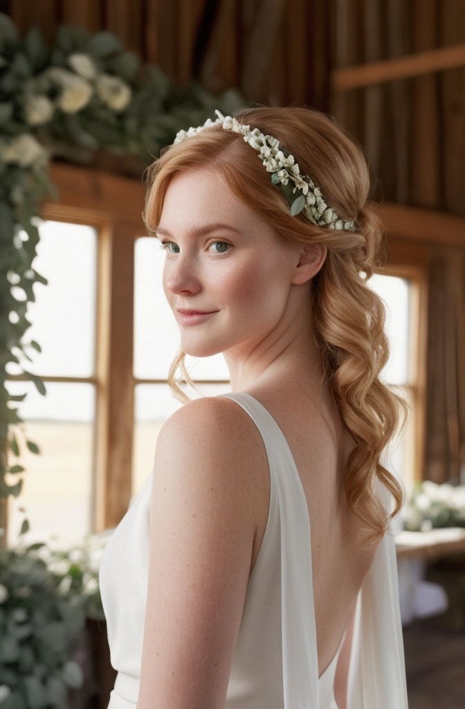 8. Soft Romantic Updo with Loose Waves