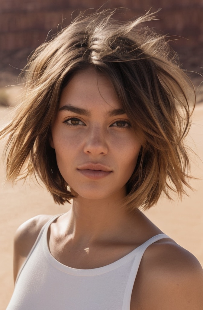 10. Choppy Textured Bob