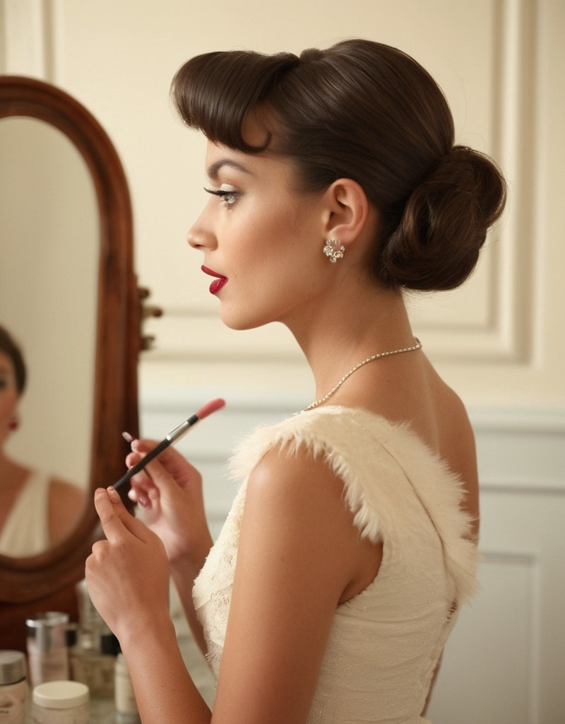 10. Half-Up Bun with Soft Bangs
