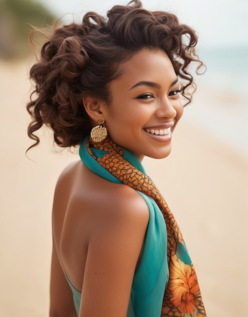 11. Pineapple Updo with Curls