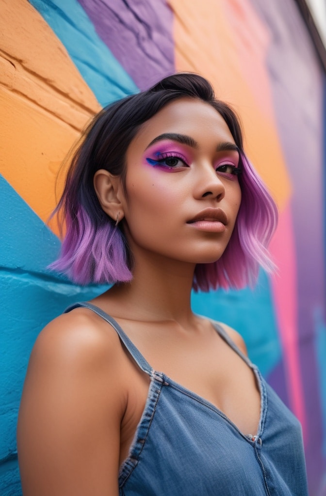 11. The Colorful Messy Bob