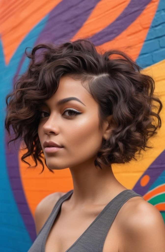 13. Naturally Textured Bob with Undercut