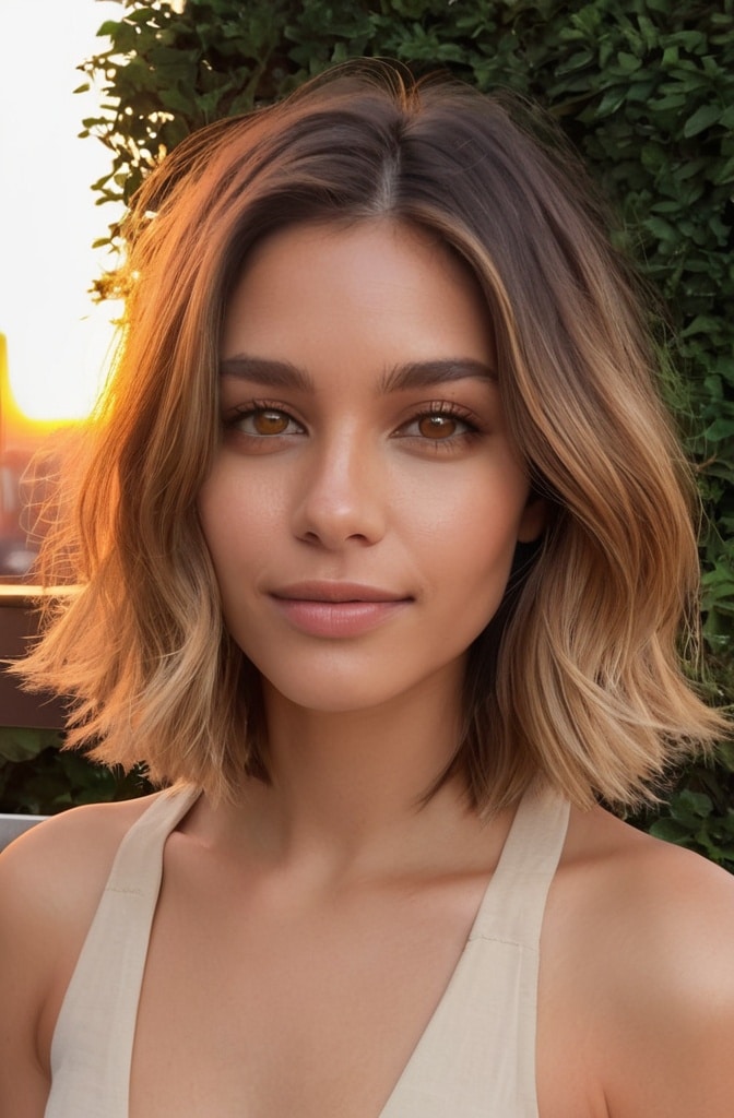 19. The Messy Bob with Ombré Color