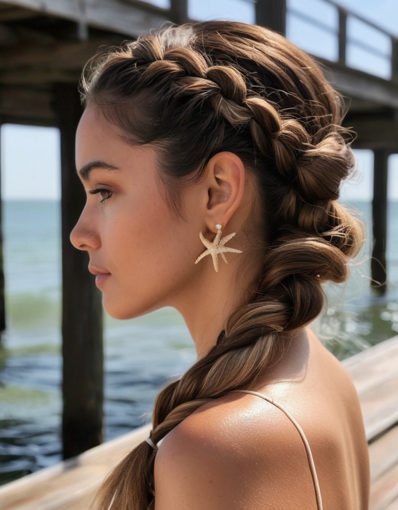 2. Braided Crown for Boho Beach Vibes
