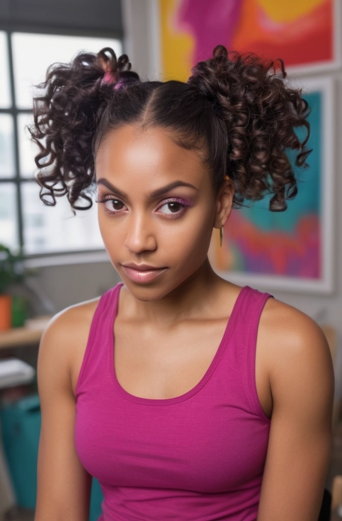 22. Curly Messy Ponytail