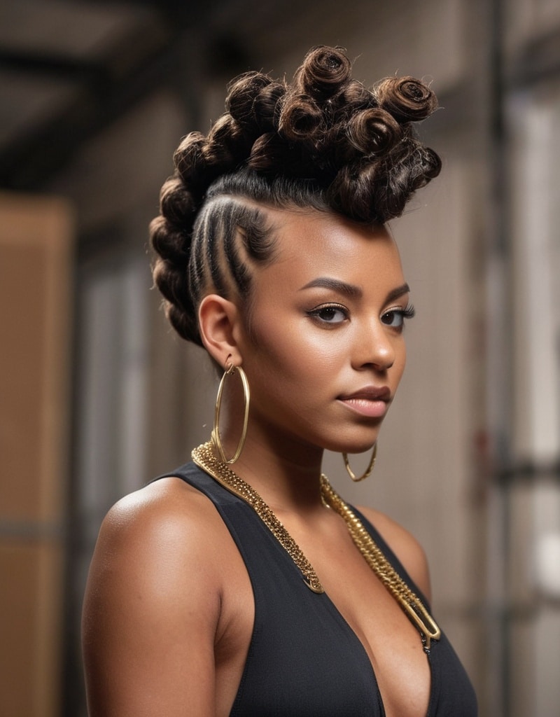 13. Braided Mohawk Updo