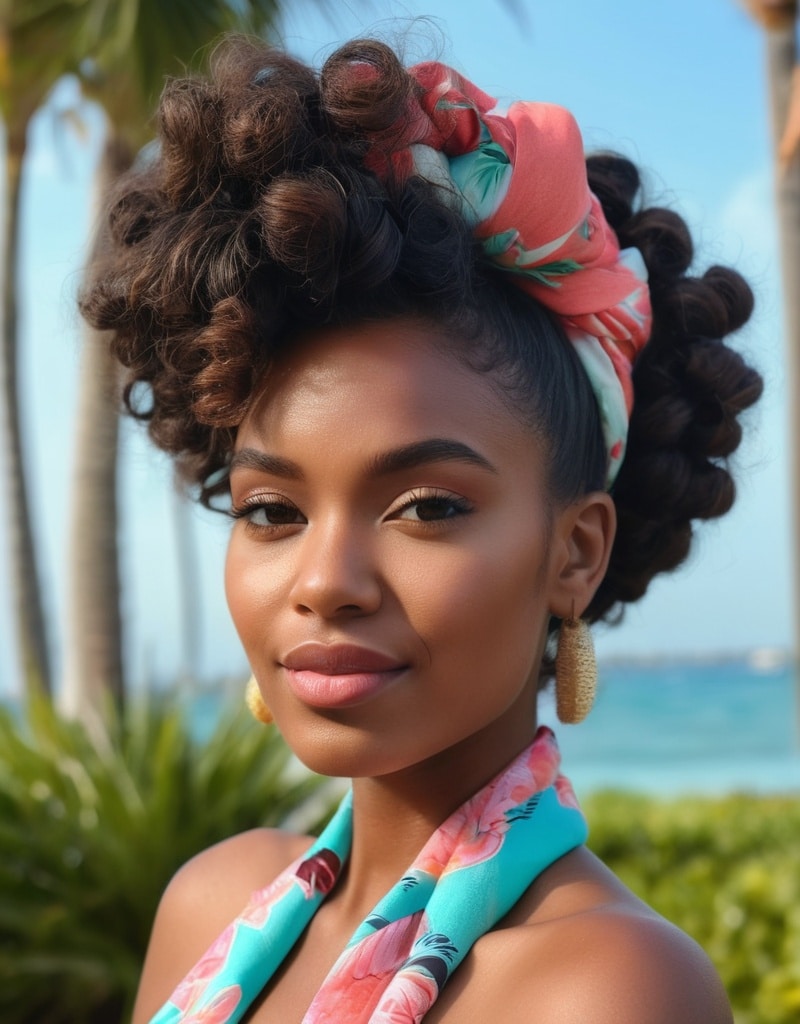 3. The Topknot with Beach Waves