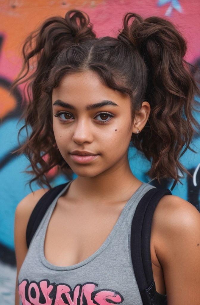 3. Half-Up Messy Pony