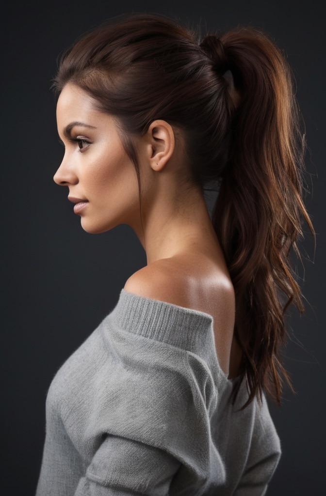 4. Side-Swept Messy Pony