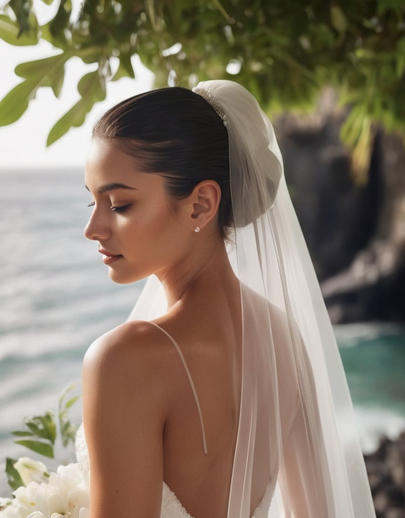 14. Sleek Bun with Waterfall Baby Hairs