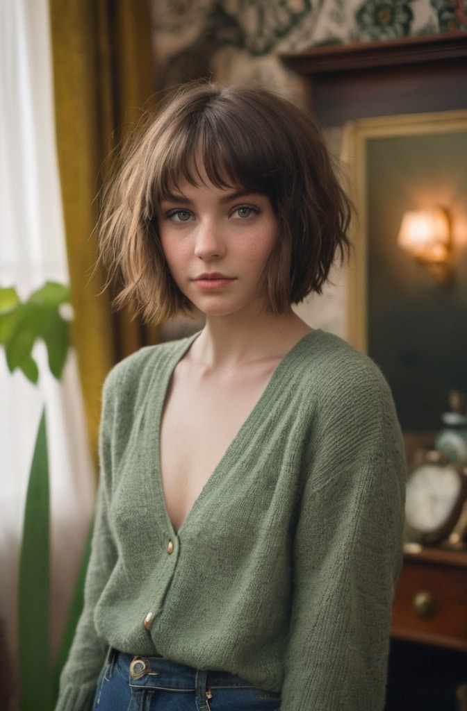 4. The Shaggy Bob with Curtain Bangs