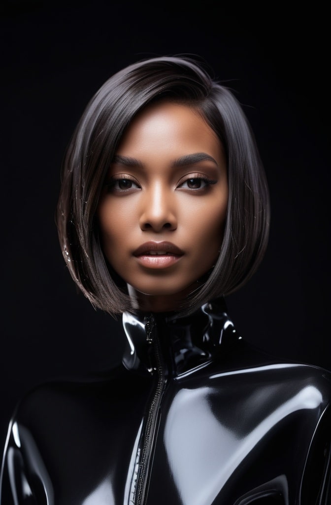 6. The Wet-Look Messy Bob