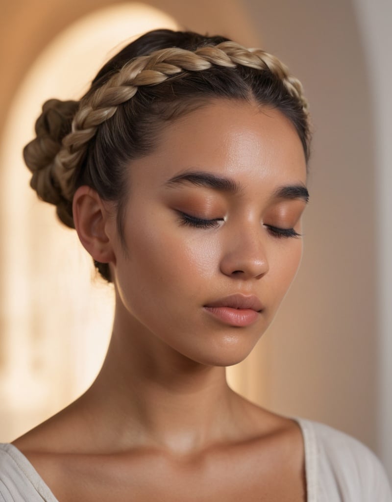 6. Space Buns with Choppy Bangs