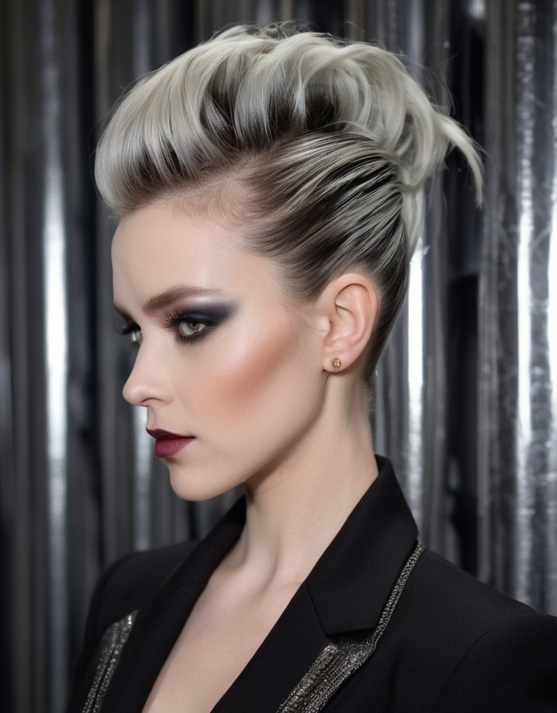7. French Roll with Feathered Bangs
