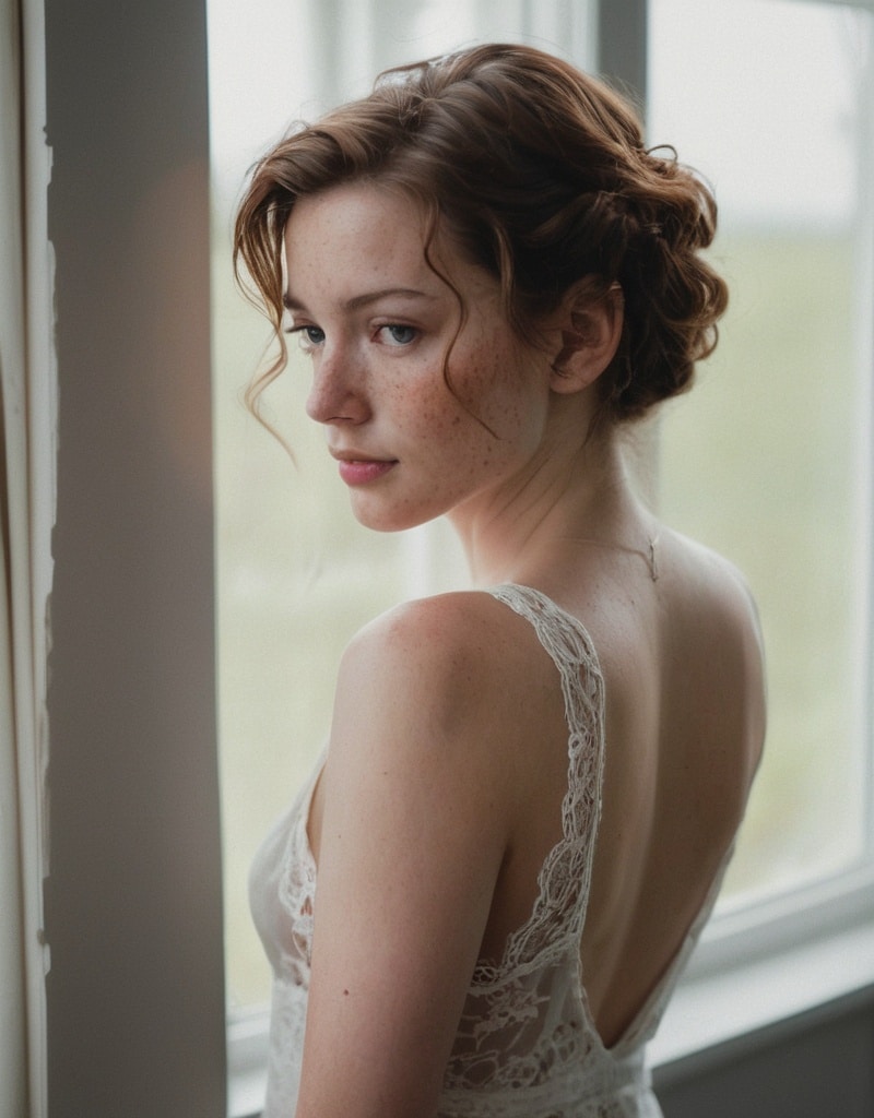 8. Textured Bun with Curly Bangs