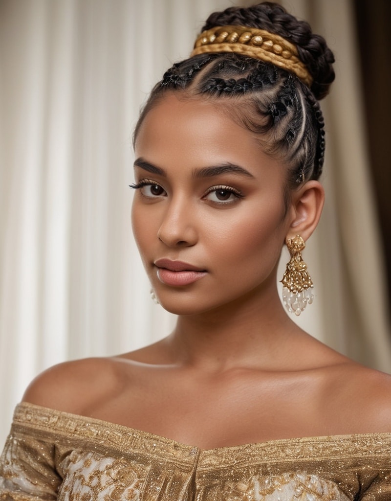 9. Top Knot with Piecey Fringe