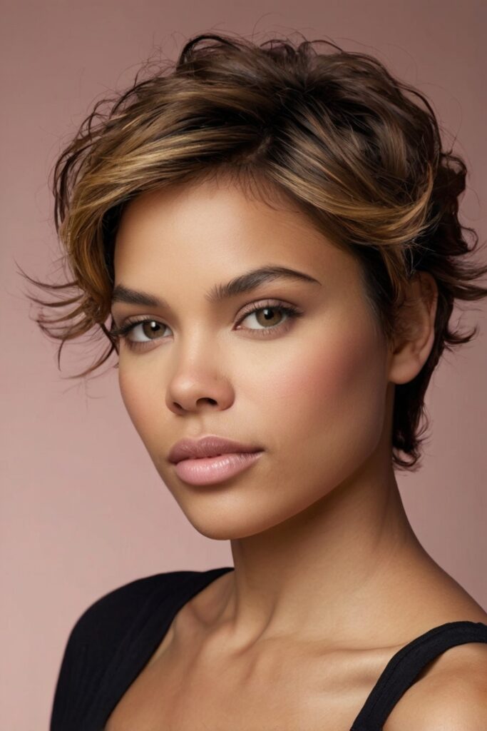 14. Layered Pixie with Crown Volume