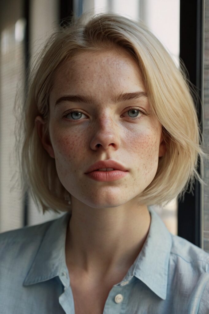 7. Chin-Length Bob with Face-Framers